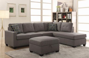 SECTIONAL SOFA IN BROWN LEATHERETTE