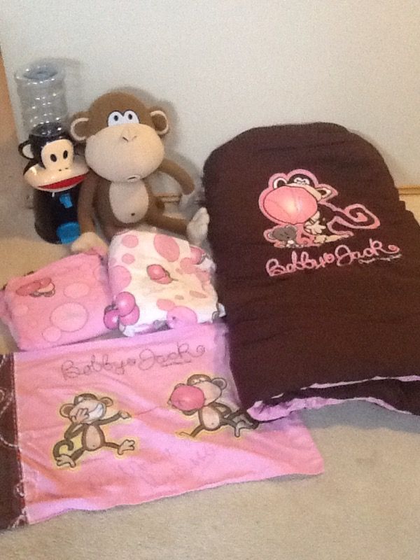 Bobby Jack Full Size bedding and monkey water jug