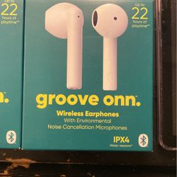 GROOVE ONN  WIRELESS EARPHONES  WHOTE OR BLACK   $20 Each  