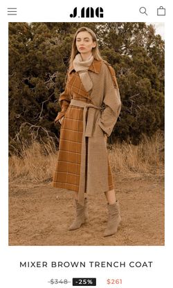 J ing coat Mixer brown trench coat