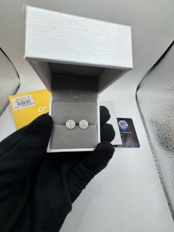 S925 silver moissanite earrings VVS1 GRA certified