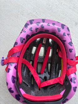 Young girl bike helmet pink