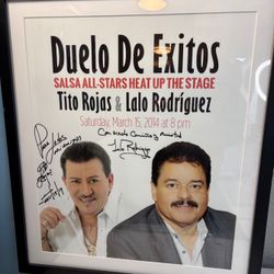 Tito Rojas Salsa Music Signed Lalo Rodriguez Poster Puerto Rico