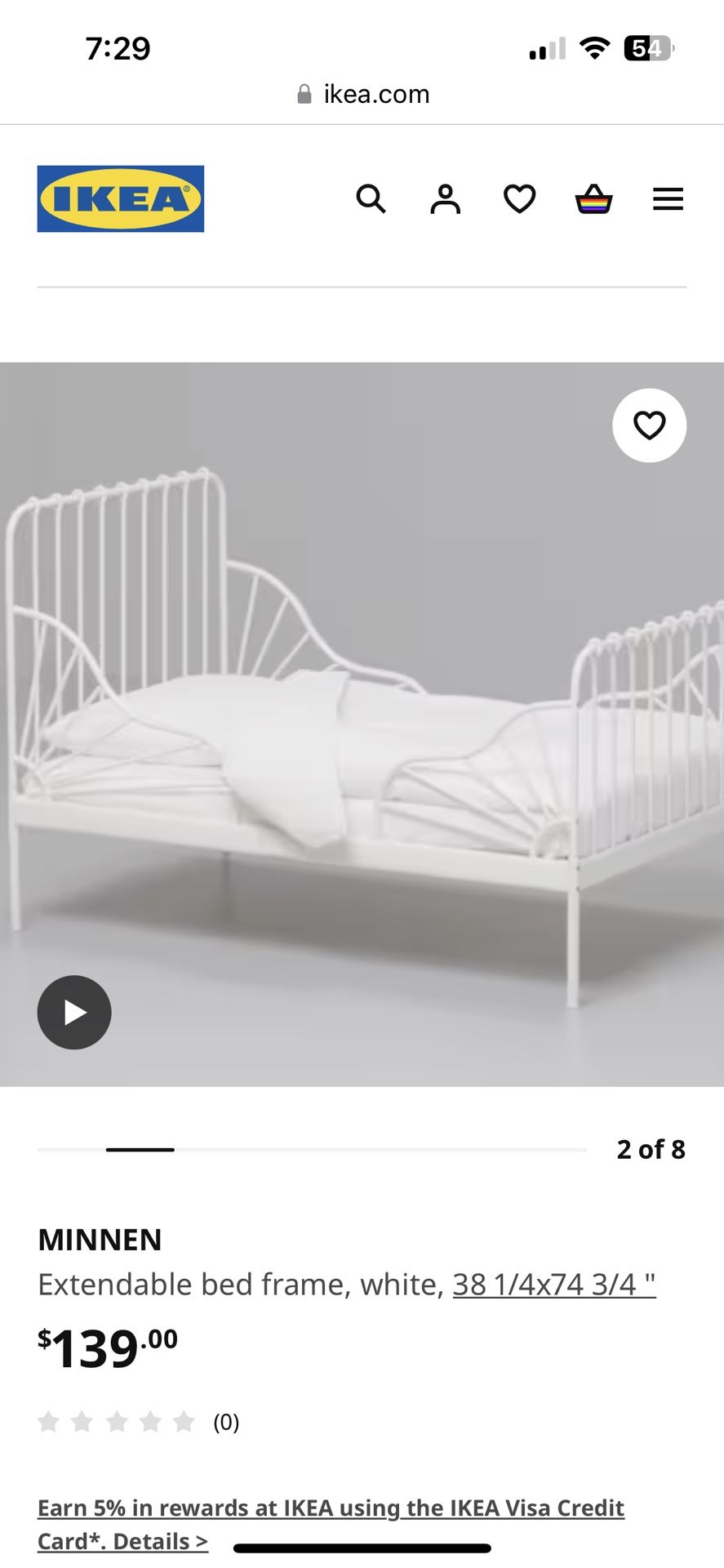 Rare Black Color- IKEA MINNEN Extendable Toddler To Twin Bed Frame