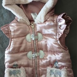 Girls Sz 2T Silk Unicorn Hooded Vest