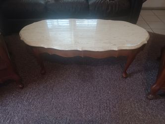 Hammary, marble top coffee & 2 tables