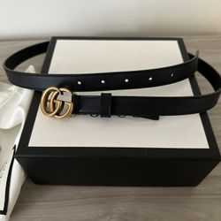 Black Gucci GG Belt