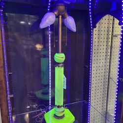 Antique Jadeite Slag Uranium Glass Lamp