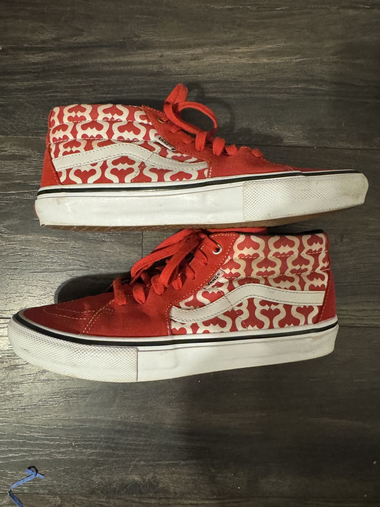 VANS Supreme Skate Grosso Mid Shoe Red Mens Size 10