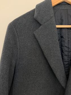 Blue Korean handmade wool peacoat