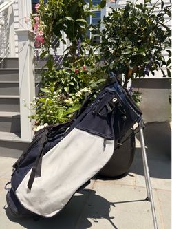 Navy and white golf bag
