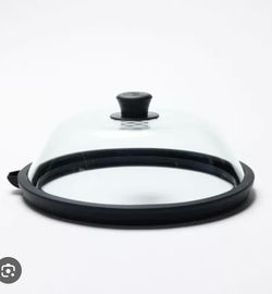 Vented Splatter Guard Microwave Glass Cover for Food with Easy-Grip Handle, 12.5 inch (Inner Diameter 11.8”), Food Grade Tempered Glass, BPA Free Sili