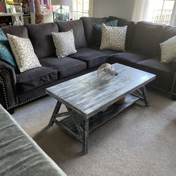Gray Sectional Sofa No Throw Pillows , Coffee Table Sold Separately. Must Go Moving  From Wayfair 