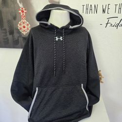 Under Armour Coldgear Men's Black Hoodie Sweater Size Large Loose Fit