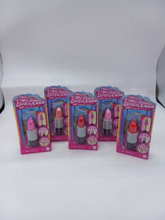 Lot Of 5 Mini BarbieLand Lipstick Mystery Dolls 2024 Mattel Pink New NIP Sealed