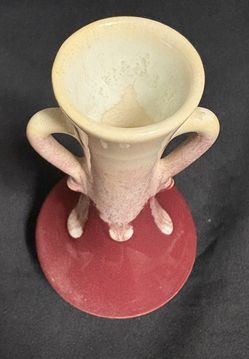 Vintage Mini Vase - Maroon And White Drip