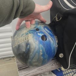 Bowling Ball, Bag, Rosin Bag + Women's Size 8 Bowling Shoes 