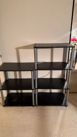 (Set of 2) 3 & tier wood shelf