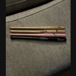 Salem Keizer Volcanoes Baseball Mini Louisville Slugger Bats Pink Black Natural Wood