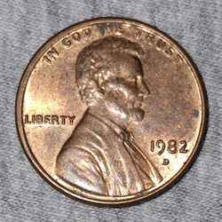 1982 D Lincoln Penny Large Date Copper 3.1 Grams 