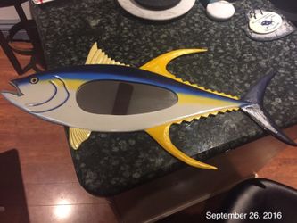 Nautical Yellowfin Tuna with mirror wall decor