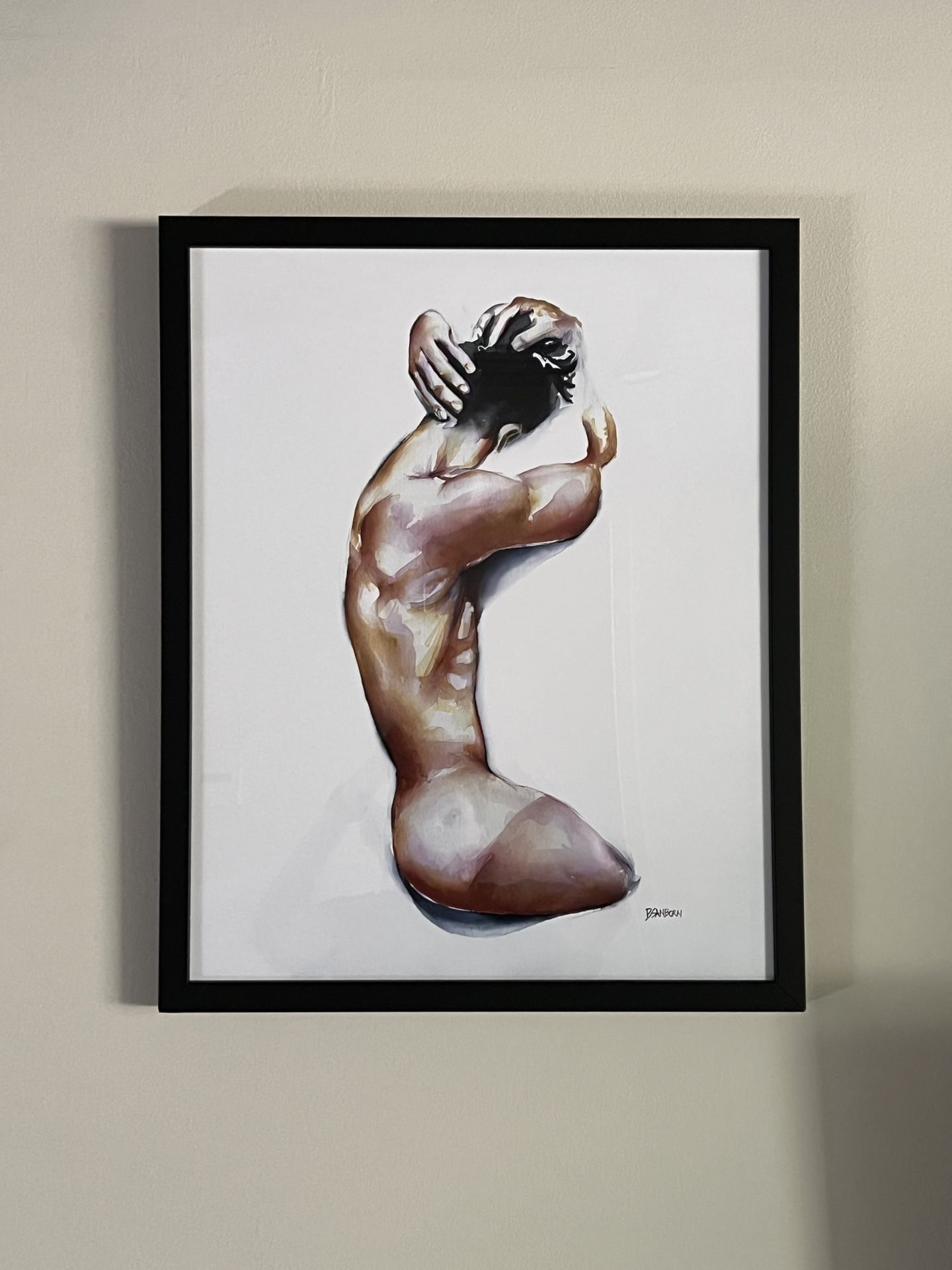 16x20” Framed First Edition Brenden Sanborn Giclee Print, Male Body Art