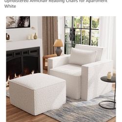 Boucle Chair With Ottoman 