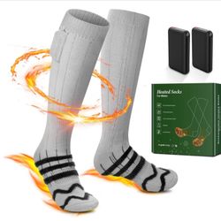 New Heated Socks for Men Women, Electric Battery Heating Socks