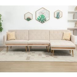 Modern L Shaped Couch - Sectional Sofa Cum Bed/ Love Seat- With Ottoman