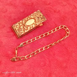 Gold Bracelet And gold Plated  Money Clip $25! 