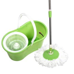 Spin Mop and Bucket Set, 360 Degree Rotating Mop with Wringer System for Hard Floors, Corners & Stains