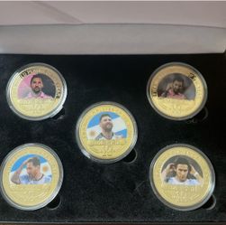 LIONEL MESSI SOCCER ⚽ 24 kt gold plated COLLECTIBLE COINS COLLECTION limited set