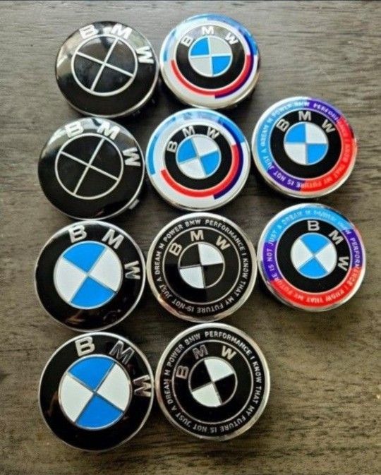 Blue And White Bmw Center Caps 56mm 50th Anniversary 5x112