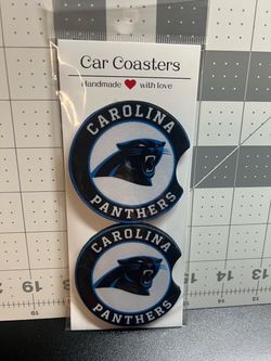 Carolina Panthers Handmade Car Coasters Set of 2