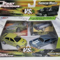American Muscle FAST AND THE FURIOUS 2003 02 MITSUBISHI LANCER VS YENKO CAMARO Joyride 1:64 VHTF Matchbox Cars Diecast Ertl Collectibles RARE NIB