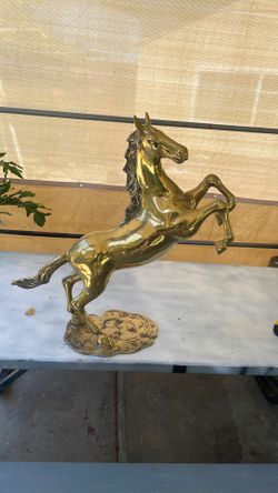 Brass horse sculpture