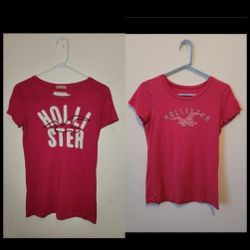2 Large Pink Hollister Co. Shirts