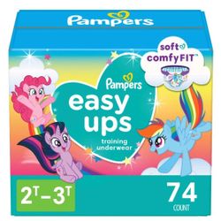 74Ct - Pampers Easy Ups 2t-3t Girls