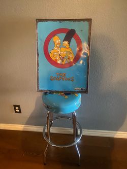 Arcade 1up Simpsons stool and sign