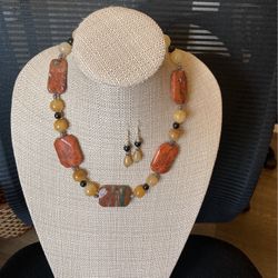 Semiprecious Stone Statement Necklace 