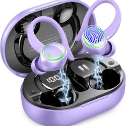Wireless Earbuds, Bluetooth 5.4 Headphones Sports, 50H Playback Over-Ear buds with ENC Noise Cancelling Mic, Hifi Stereo Fitness Earphones 