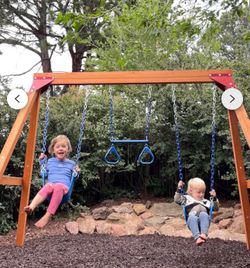 DIY Wooden Swing Set: Backyard Playground with Belt Swings