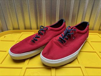 Tommy Hilfiger TMPHEL-R Red Canvas Sneakers Navy Mens US 12 Used
