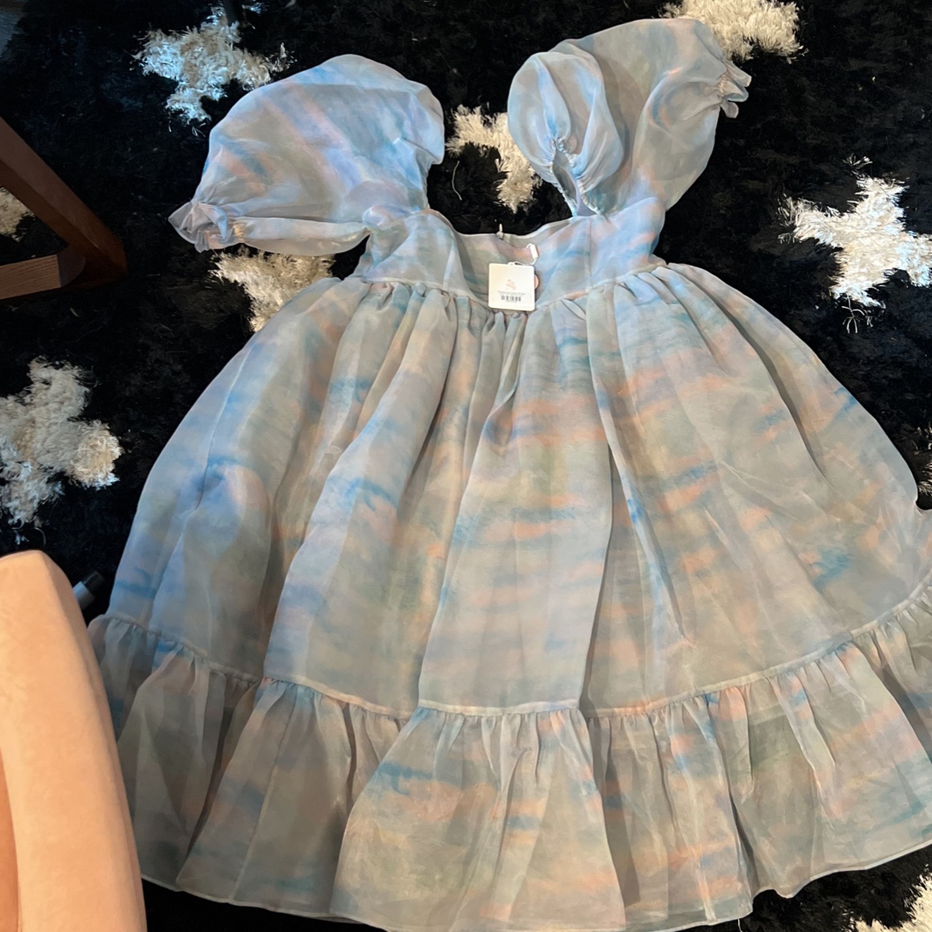 SELKY Renoir Sky French Puff Dress