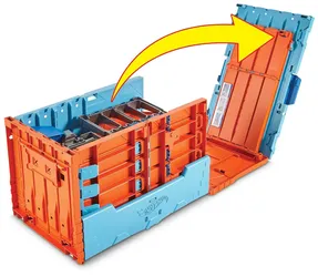 Hot Wheels Race Crate Track Builder 3 Stunts in 1 Set Portable Storage