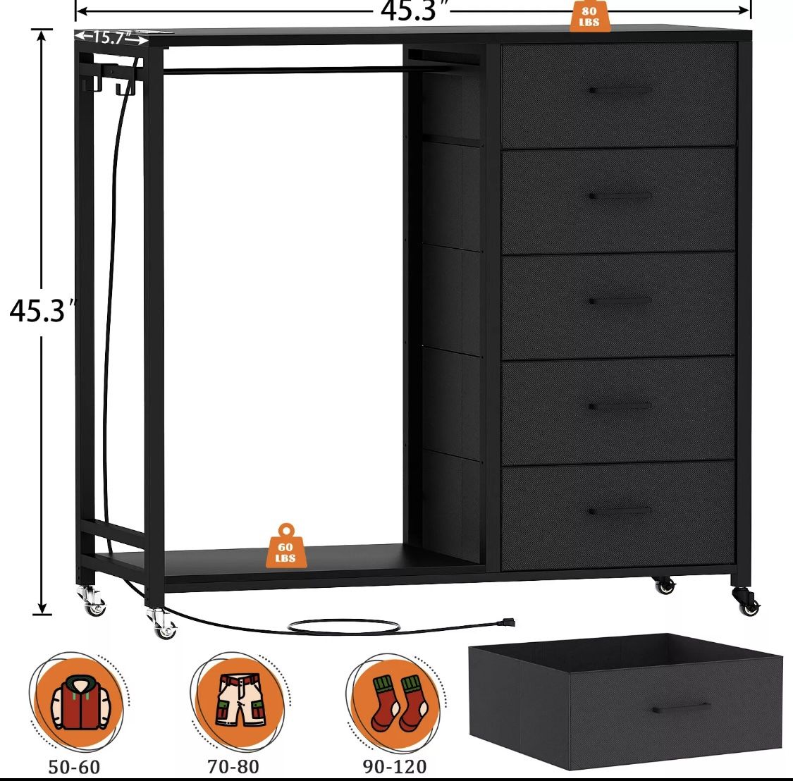 5 Drawer Dresser Organizer
