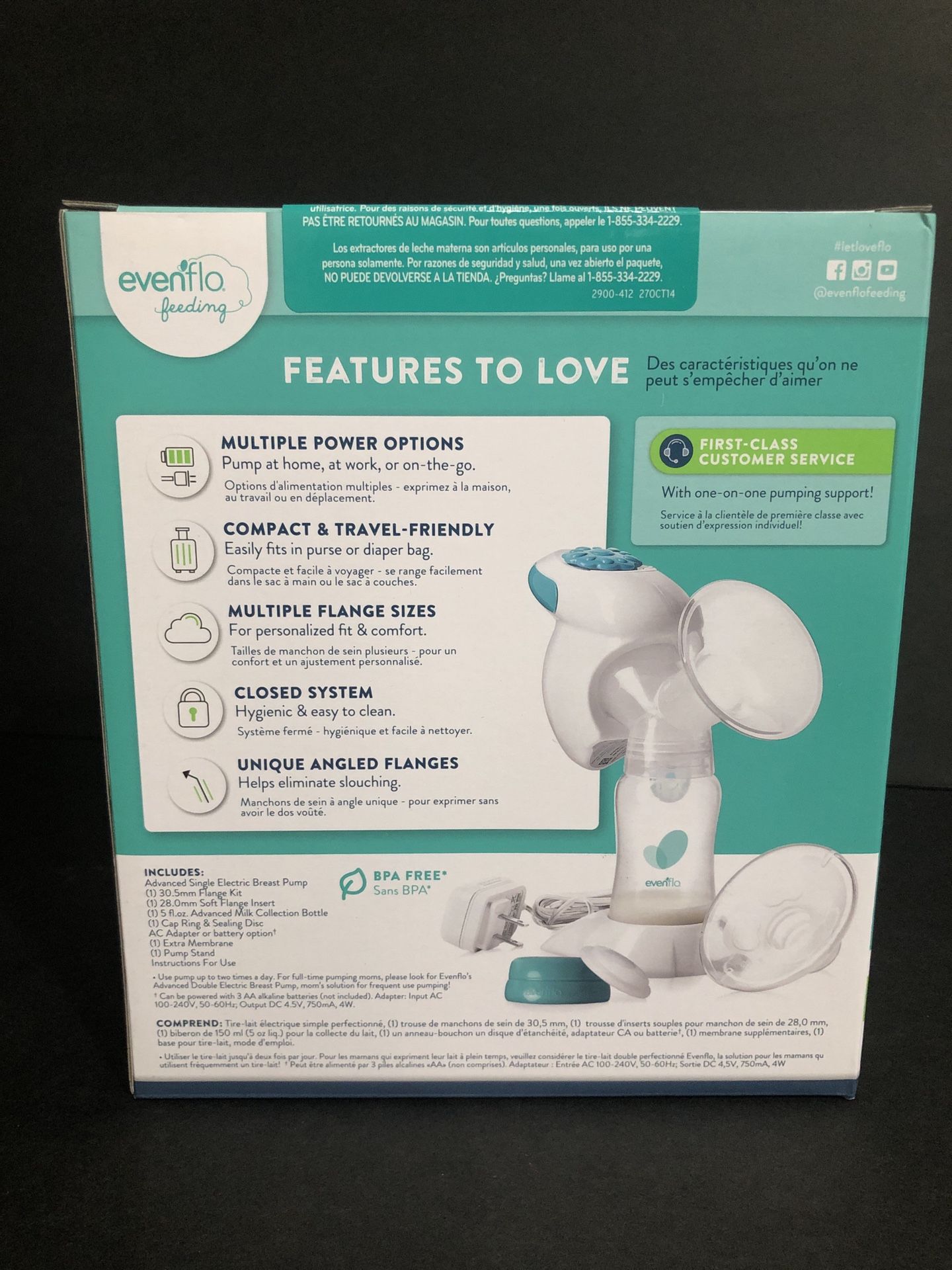 Evenflo Advanced Single Electric Breast Pump Model 3045 NEW Manual