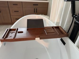 Expandable Bamboo Bathtub Caddy Tray