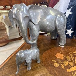 Wah Ming Chang Bronze Sculpture Limited Edition # Out Of90 Mother &Baby Elephant