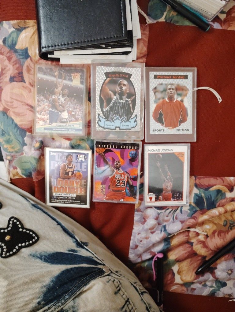 Micheal Jordan, Kobe Bryant, Shaquille O'Neal Cards
